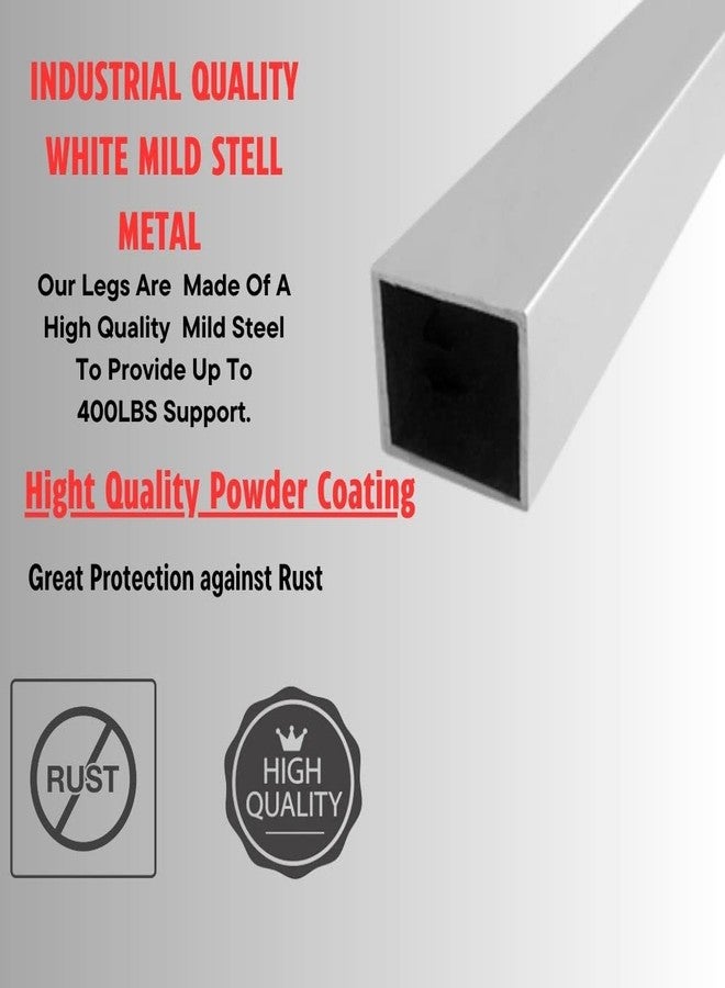 Ventuos Newtown Metal Table Legs Heavy Duty Desk Legs DIY Furniture Legs Dining Table Coffee Table Office Desk Tables desktops, Kitchen Tables Counter Tops White (Trapezoidal Shape Leg) - Image 5